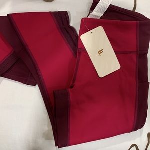 Fabletics Super cute burgundy leggings with pockets